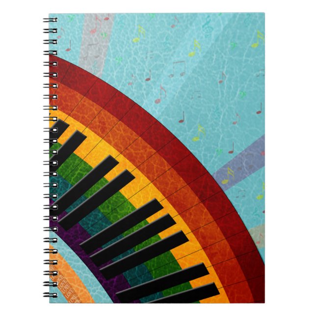 sunshine on water reflections round piano spiral notebook (Front)