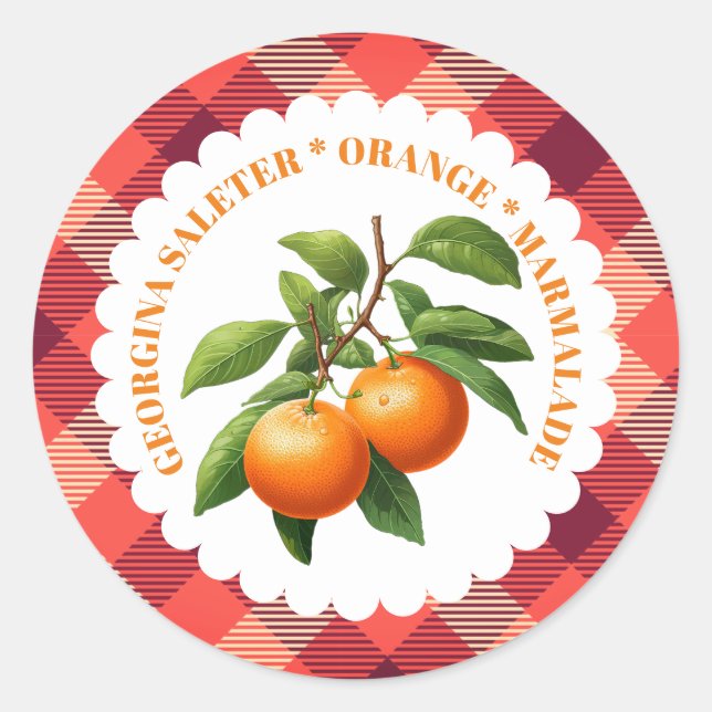 Sunshine Orange Marmalade Classic Round Sticker (Front)