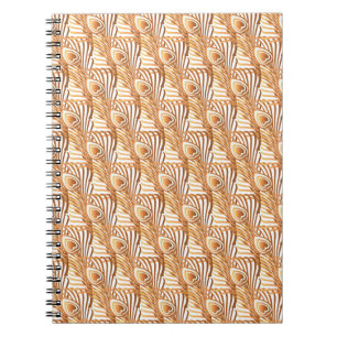 Sunshine peacock feathers art nouveau design notebook