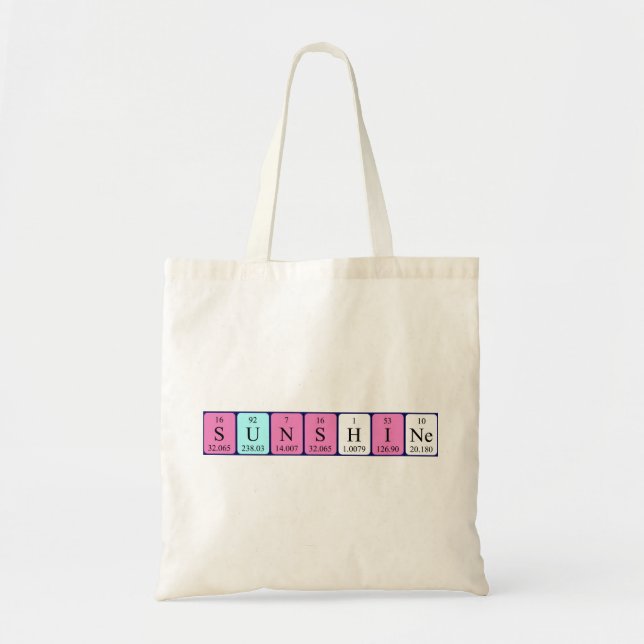 Sunshine periodic table name tote bag (Front)