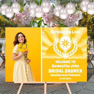 Sunshine Pickleball Bridal Shower Photo Welcome Acrylic Sign