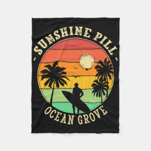 Sunshine Pill Ocean Grove Summer New Jersey Tropic Fleece Blanket