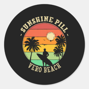 Sunshine Pill Vero Beach Summer Florida Tropical B Classic Round Sticker