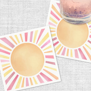Sunshine Pink Sun Napkin