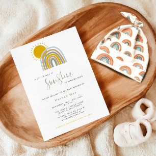 Sunshine Rainbow Baby Shower Invitation