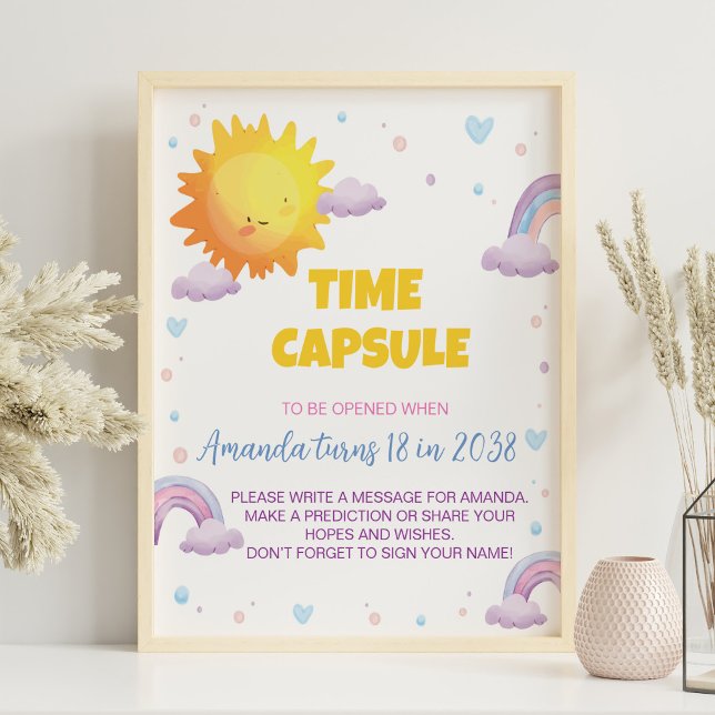 Sunshine Rainbow Birthday Time Capsule Sign (Creator Uploaded)