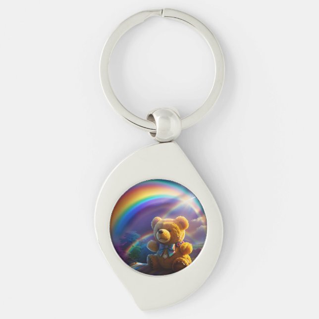 Sunshine Rainbow Teddy Bear Wonderland Key Ring (Front)