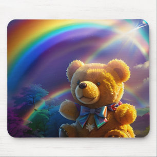 Sunshine Rainbow Teddy Bear Wonderland Mouse Pad