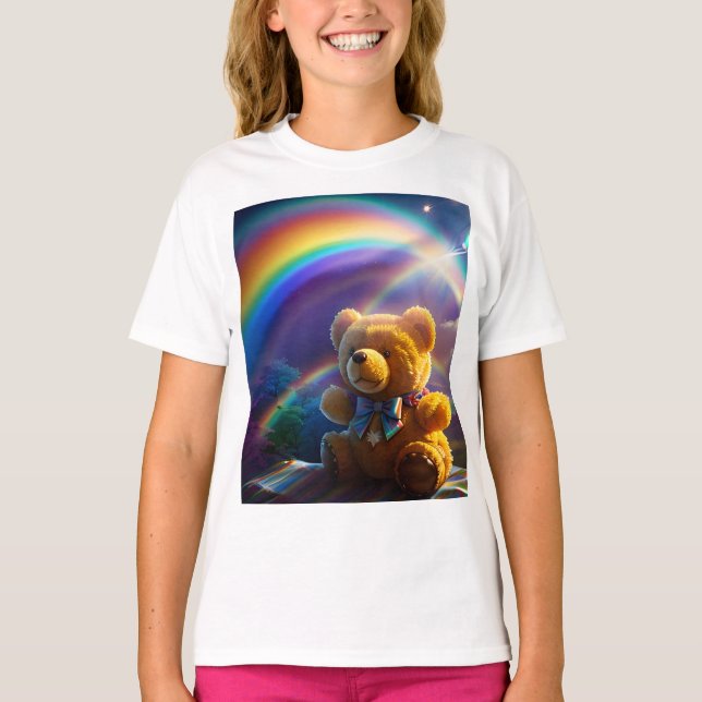 Sunshine Rainbow Teddy Bear Wonderland T-Shirt (Front)