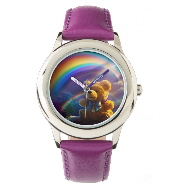 Sunshine Rainbow Teddy Bear Wonderland Watch (Front)