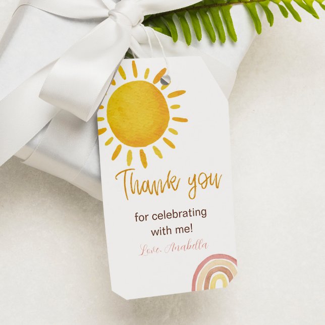 Sunshine Rainbow Thank You Tag Birthday Party (Creator Uploaded)