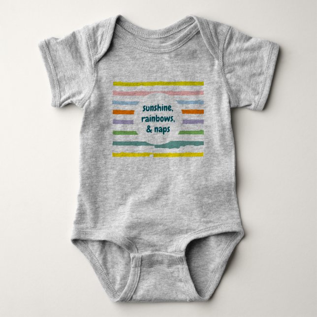 Sunshine & Rainbows One-Piece Baby Bodysuit (Front)