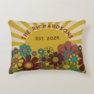 Sunshine Retro Garden Vintage 60s 70s Personalized Decorative Cushion