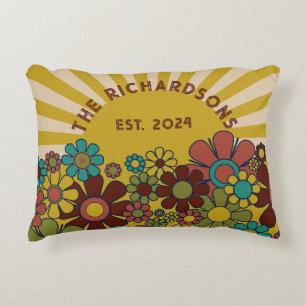 Sunshine Retro Garden Vintage 60s 70s Personalized Decorative Cushion