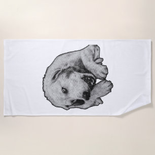 Sunshine, Sand, and Happy Chews Beach Towel