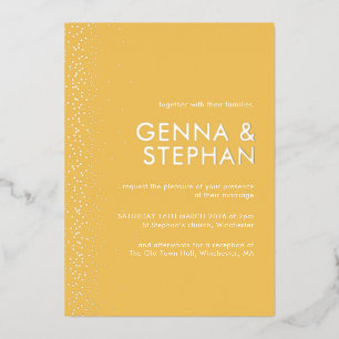 Sunshine Shimmer foil wedding invitation card