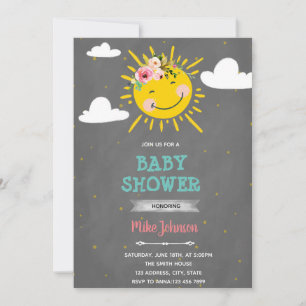 Sunshine shower birthday invitation