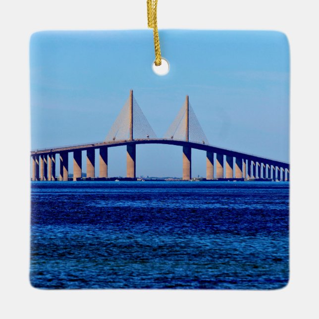 Sunshine Skyway Bridge Ceramic Ornament (Front)