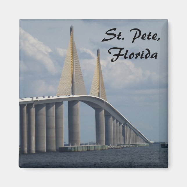Sunshine Skyway Bridge Florida Photo Magnet (Front)
