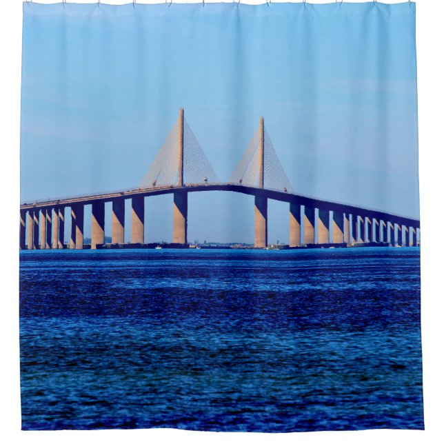 Sunshine Skyway Bridge Shower Curtain (Front)