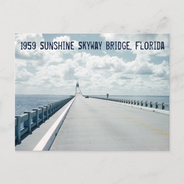 Sunshine Skyway Bridge St. Petersburg Florida 1959 Postcard (Front)
