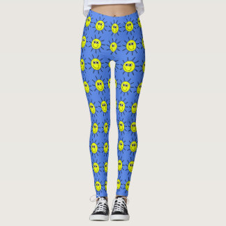 Sunshine smile a yellow sun smile on leggings