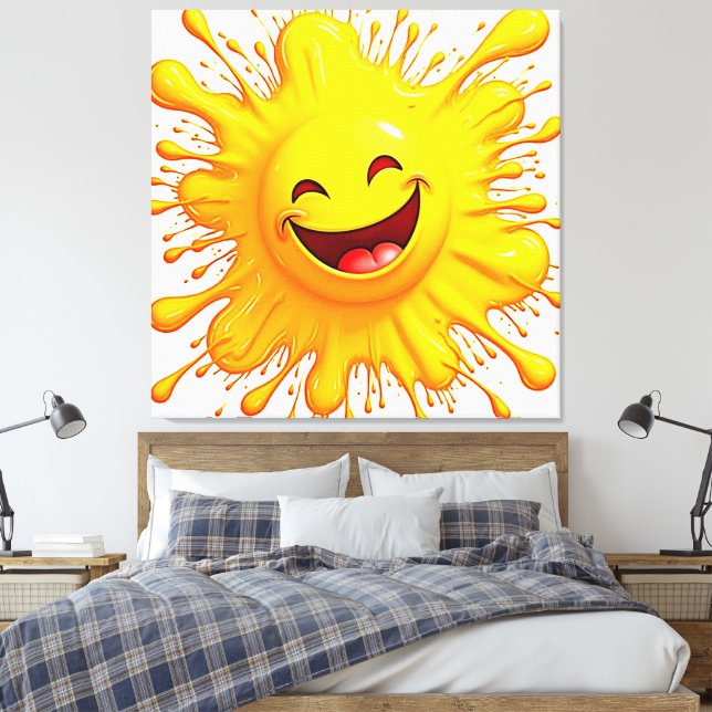 Sunshine Smiles: Bursting Joy Canvas Print (Insitu(Bedroom))