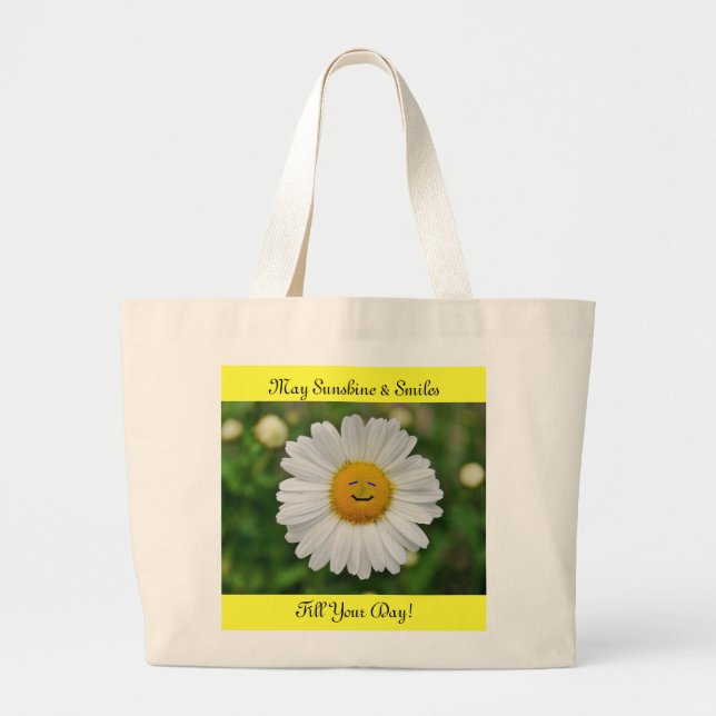 Sunshine & Smiles Daisy Tote Bag (Front)