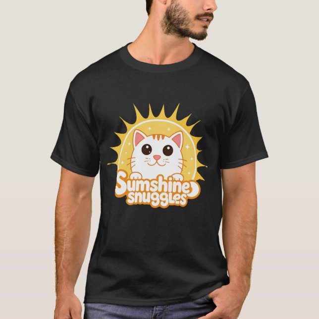 “Sunshine Snuggles” Black T-Shirt (Front)