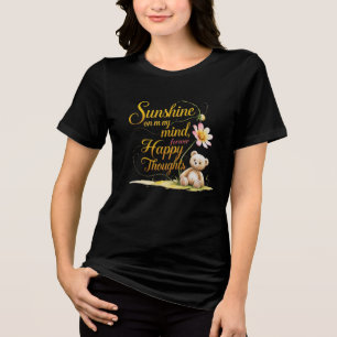Sunshine & Snuggles – Teddy Bear Floral Tri-Blend Shirt