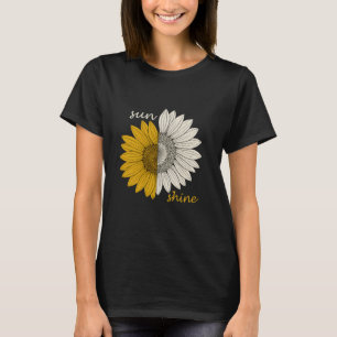 Sunshine Split Sunflower Aesthetic Graphic T-Shirt