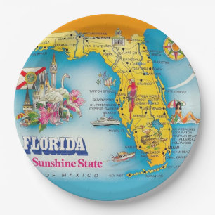 Sunshine State - Florida Paper Plate