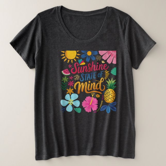 Sunshine State of Mind Plus Size T-Shirt (Design Front)