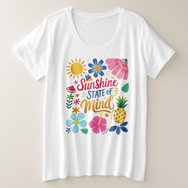 Sunshine State of Mind Plus Size T-Shirt (Design Front)