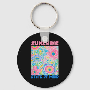 Sunshine State Of Mind Short Funny Flower, Summer  Key Ring