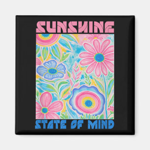 Sunshine State Of Mind Short Funny Flower, Summer Magnet