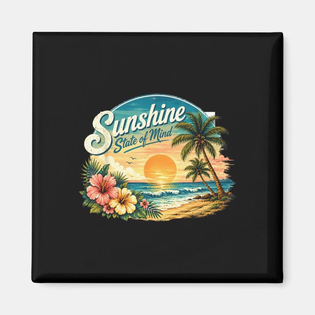 Sunshine state of mind summer vacation design  magnet (Front)