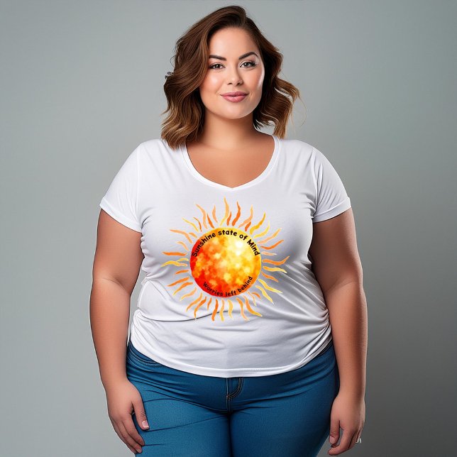 Sunshine state of Mind, Worries left behind Plus Size T-Shirt (Creator Uploaded)