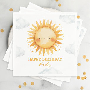 Sunshine Summer Kids Birthday Party Napkin