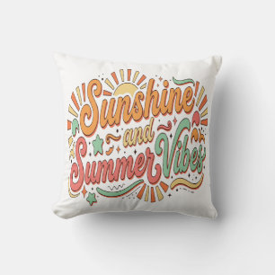 Sunshine Summer Vibes Retro Good Feeling Cushion