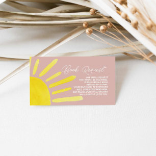 Sunshine Sun Baby Shower Book Request Enclosure Card