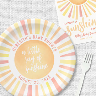 Sunshine Sun Baby Shower Paper Plate