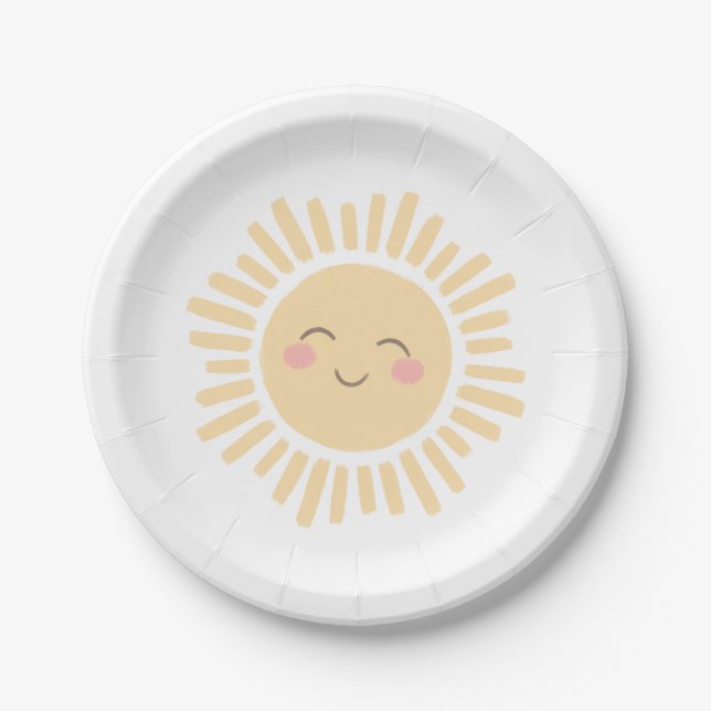 Sunshine Sun Birthday Party Paper Plate (Front)