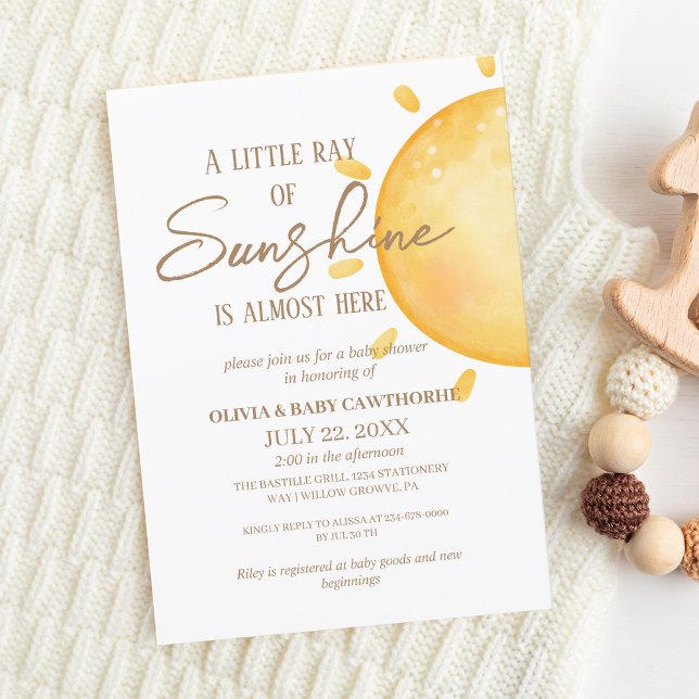 Sunshine sun gender neutral Baby Shower  Invitation (Creator Uploaded)