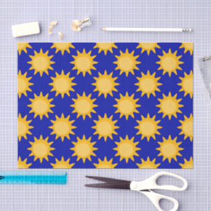 Sunshine Sun Pattern Design On Blue Tissue Paper
