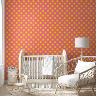 Sunshine Sun Pattern Design On Pink Wallpaper