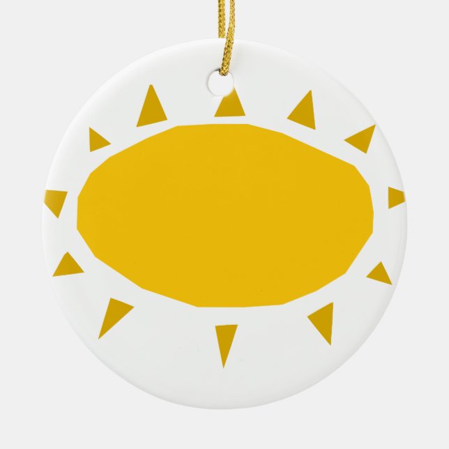 Sunshine, Sun shining, cartoon Ceramic Tree Decoration (Front)
