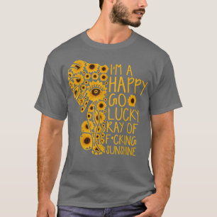 Sunshine Sunflower Positive Quote Elephant  T-Shirt