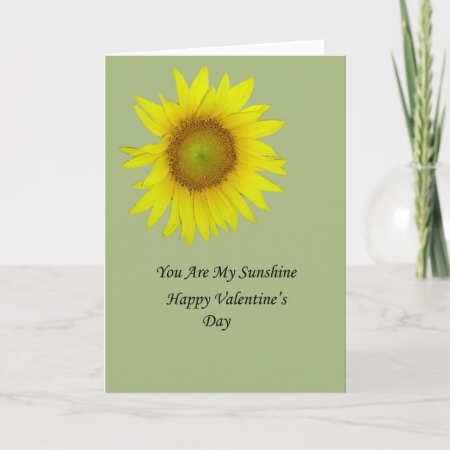 Sunshine Sunflower Valentine's Day Holiday Card (Front)