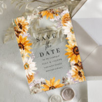Sunshine Sunflowers Boho Wedding Save The Date
